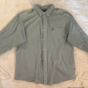 ARIAT Men's Green Patterned Button Down Shirt